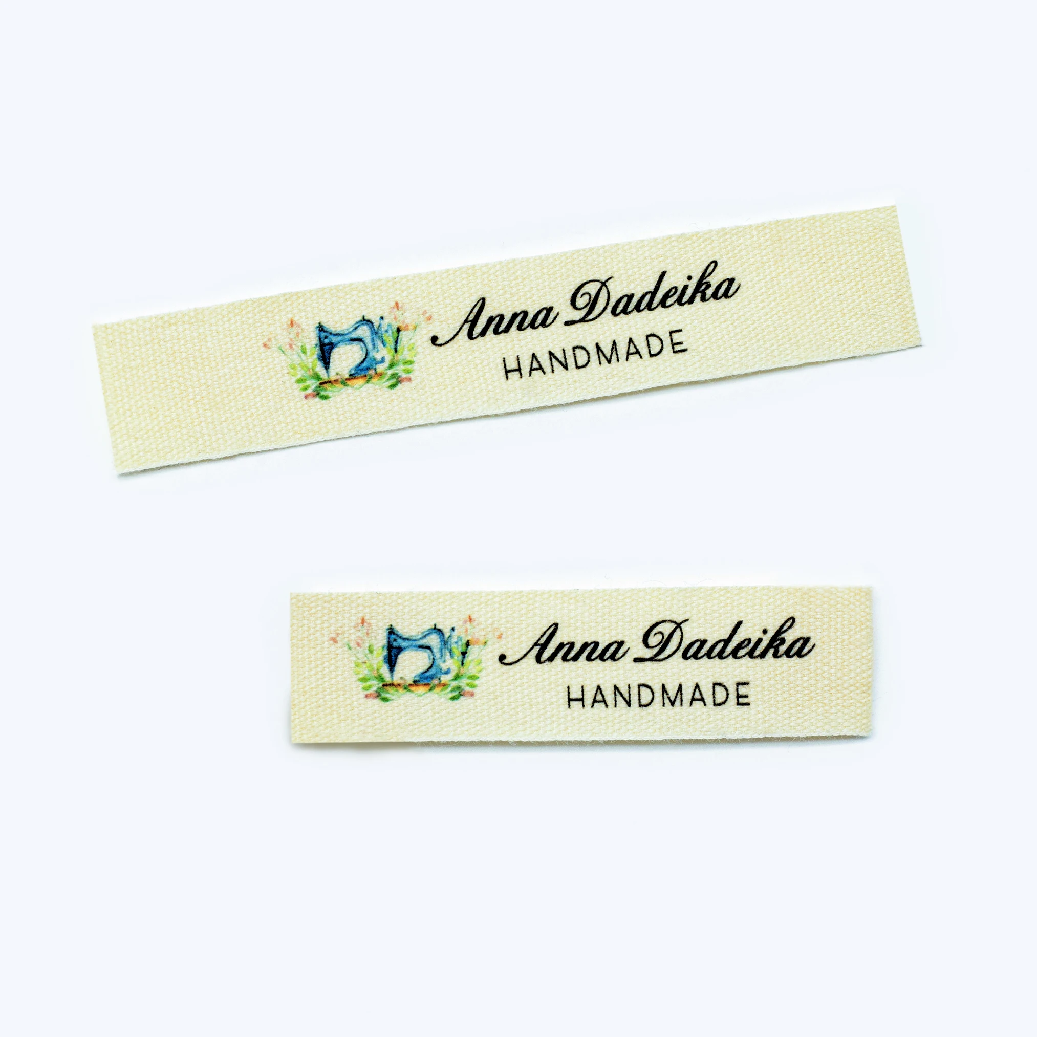 Custom Clothing Labels - Personalized Brand , Organic Cotton Ribbon Labels , Logo or Text,  Sewing Labels (FR015)