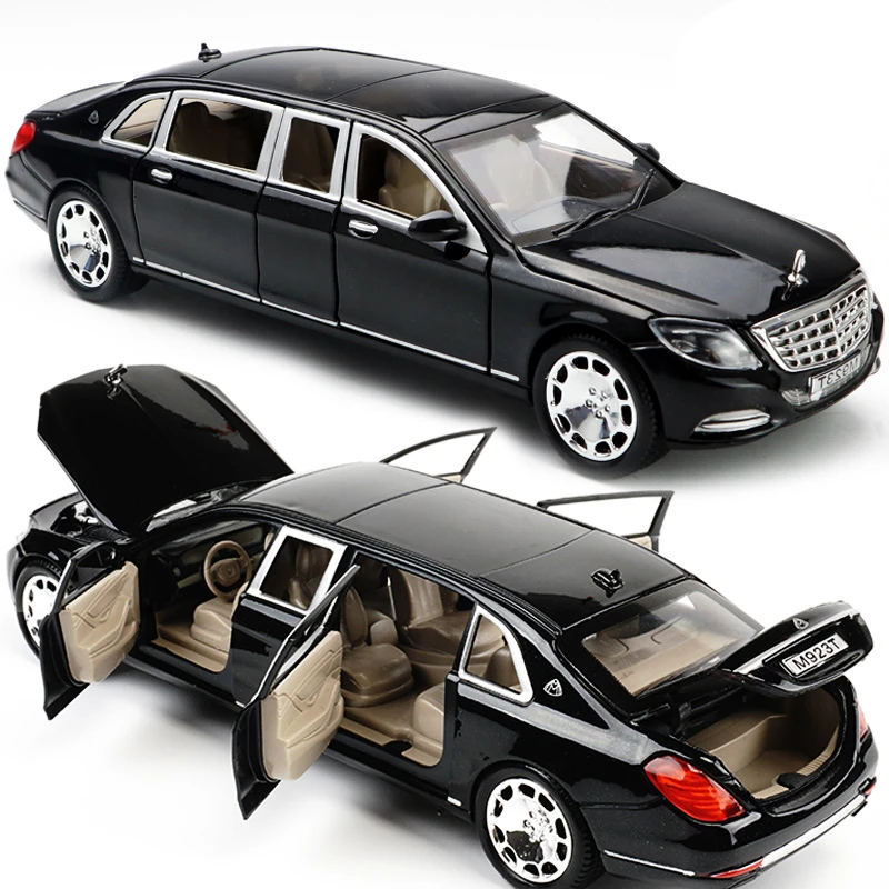 1:24 Maybach S600 modello di auto in metallo pressofuso in lega modelli di auto ad alta simulazione 6 porte possono essere aperte giocattoli di