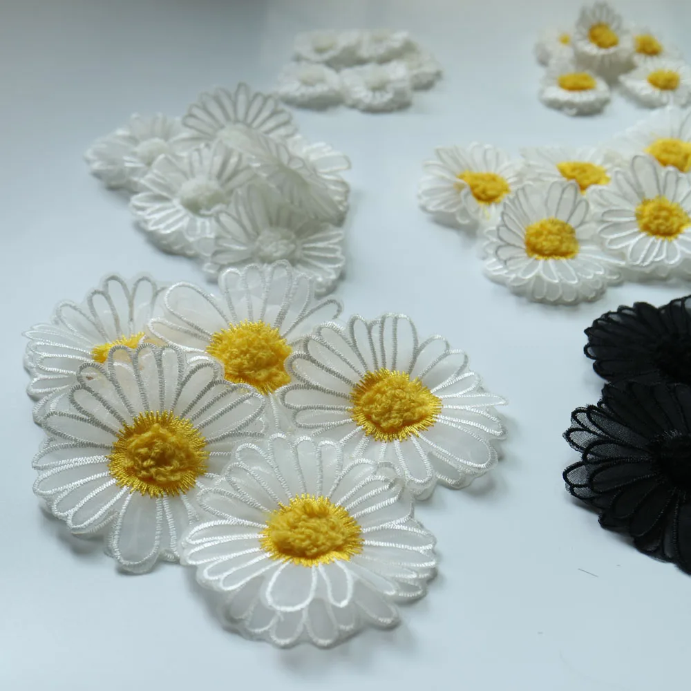 18pc DIY 2-layer flower Patches for clothing Embroidery floral patches for clothes bags decorative parches applique sewing craft