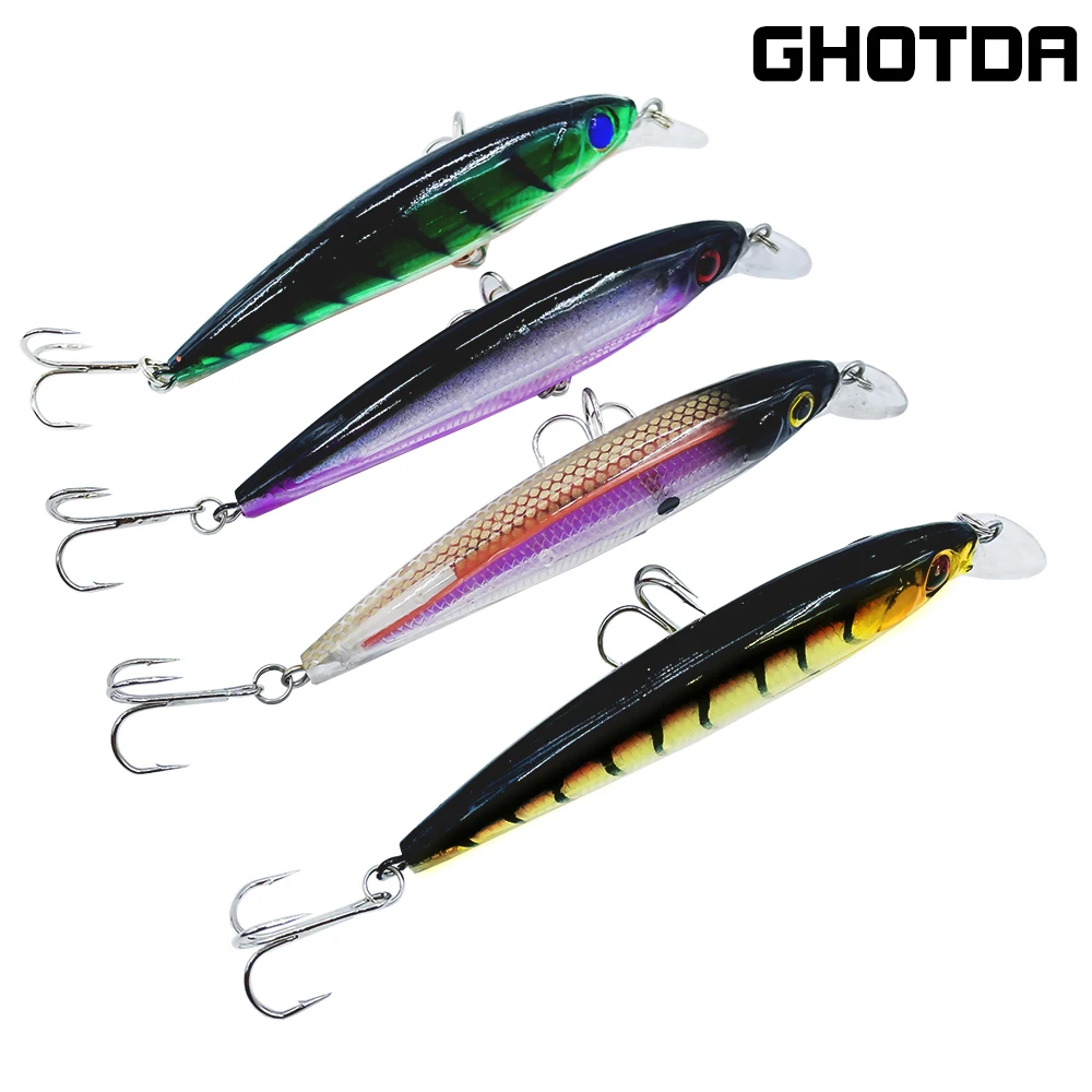 Weight 13.4g Floating Wobbler Fishing Lure 4Color Minnow Lure Hard Bait Quality Professional Depth0.6-1.8m