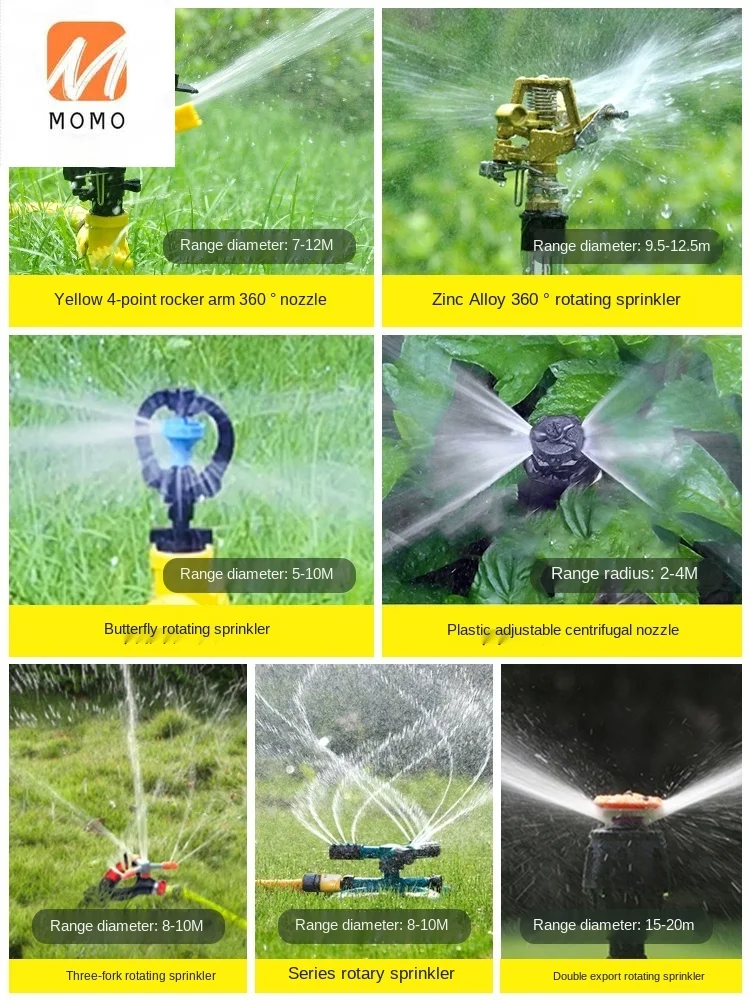 Adjustable Rocker Arm Nozzle 360 Degrees Automatic Rotating Community Garden Lawn Sprinkler and Irrigation Equipment