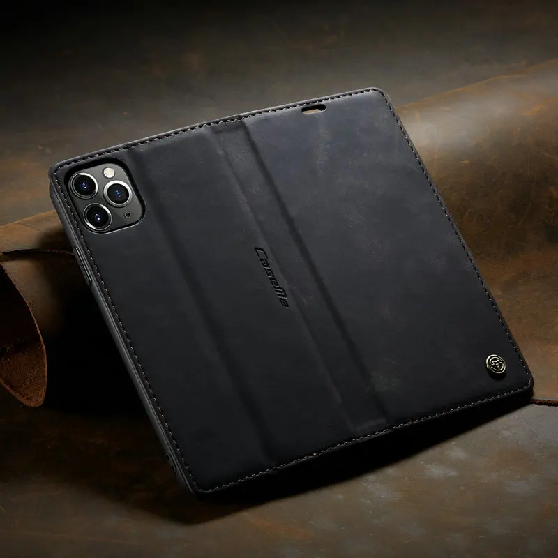 CaseMe Case For iPhone 11 12 mini 13 14 15 Retro Wallet Cover Card Holder Case For iPhone SE 7 8 Plus XS 13 Pro Max Leather Case image 3