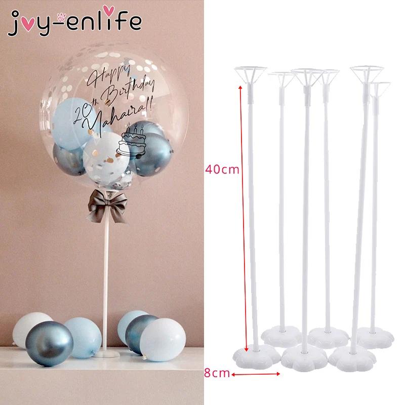 6pcs 40cm Balloon Stand Balloon Holder Column Tulle Balloon Kids Birthday Wedding Party Table Baby Shower Decoration Table Decor