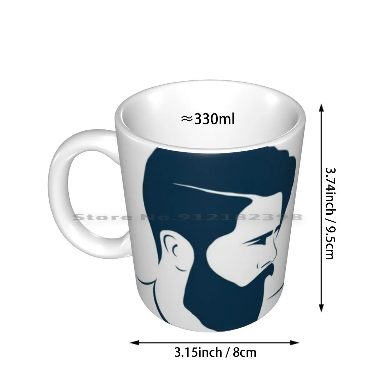 Blue Beard Ceramic Mugs Coffee Cups Milk Tea Mug Beard Man Moustache Barber Beards Manly Shaving Beard Lovers Black Bad Ass