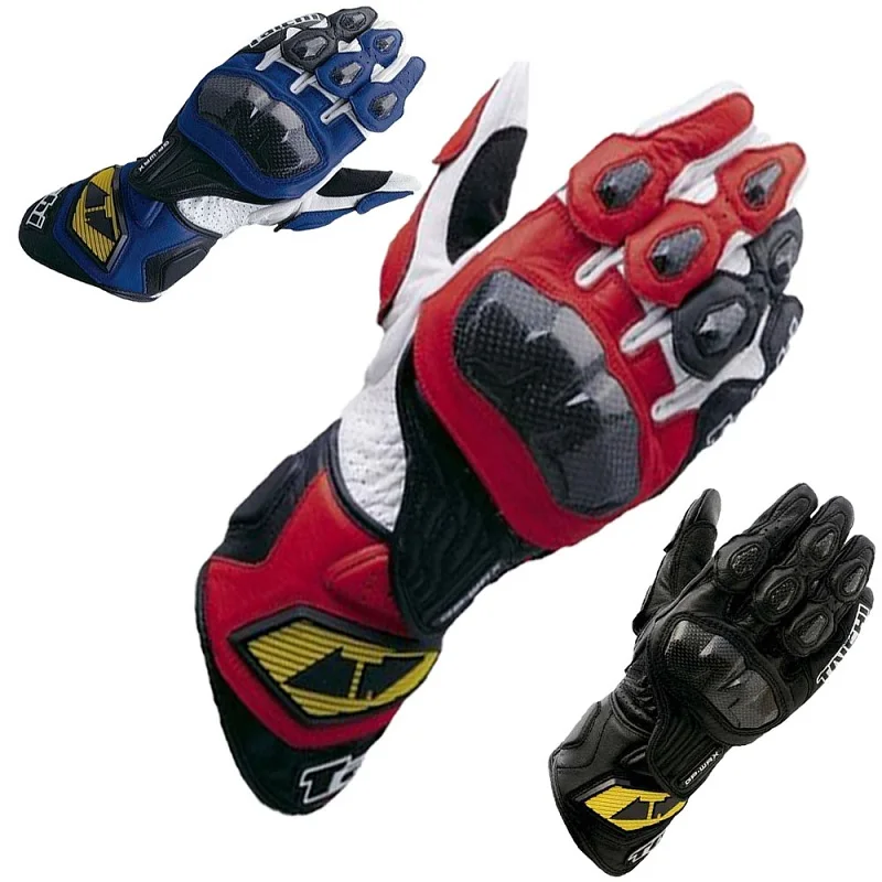 TAICHI motorcycle racing carbon fiber breathable leather gloves off-road motorcycle racing perforated leather protective gloves