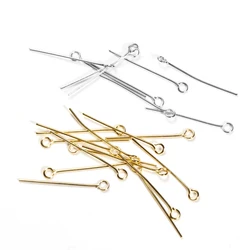 100Pcs 0.6mm Stainless Steel  Eye Pins Earrings Needles DIY Hooks Findings Accessories for Handmade Crafts Jewelry Making