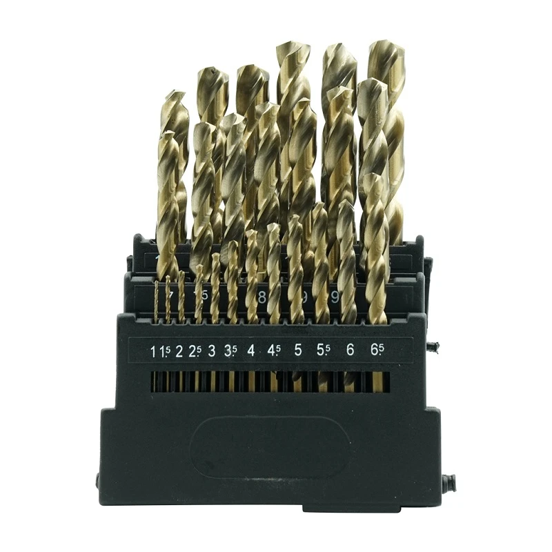 OIMG M42 HSS-Co Set di punte elicoidali 8% Punta da trapano ad alto contenuto di cobalto Durezza 68-70 HRC per acciaio inossidabile Legno Metallo Utensili per la lavorazione del legno