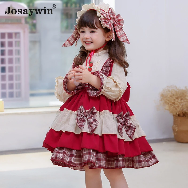 Children Dress for Girls Baby Lolita Girl Cute Summer Wedding Dress Girl Long Sleeve Ball Gown Princess Party Kids Twin Vestidos