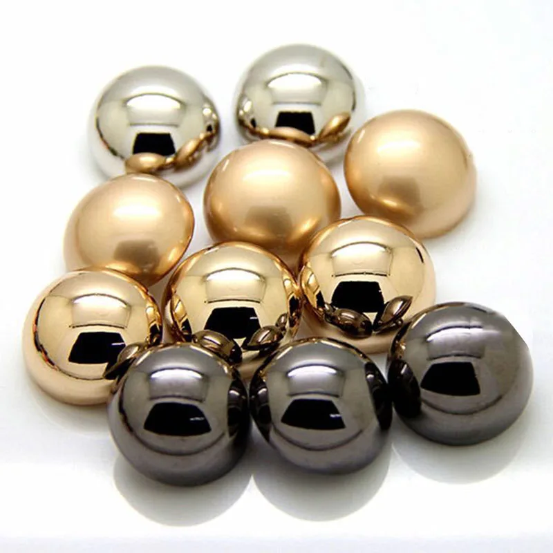 10 Pcs/Lots Metal Round Buttons Spherical Mushroom High-Foot Buttons Women'S Coat Woolen Coat Shirt Sweater Buttons