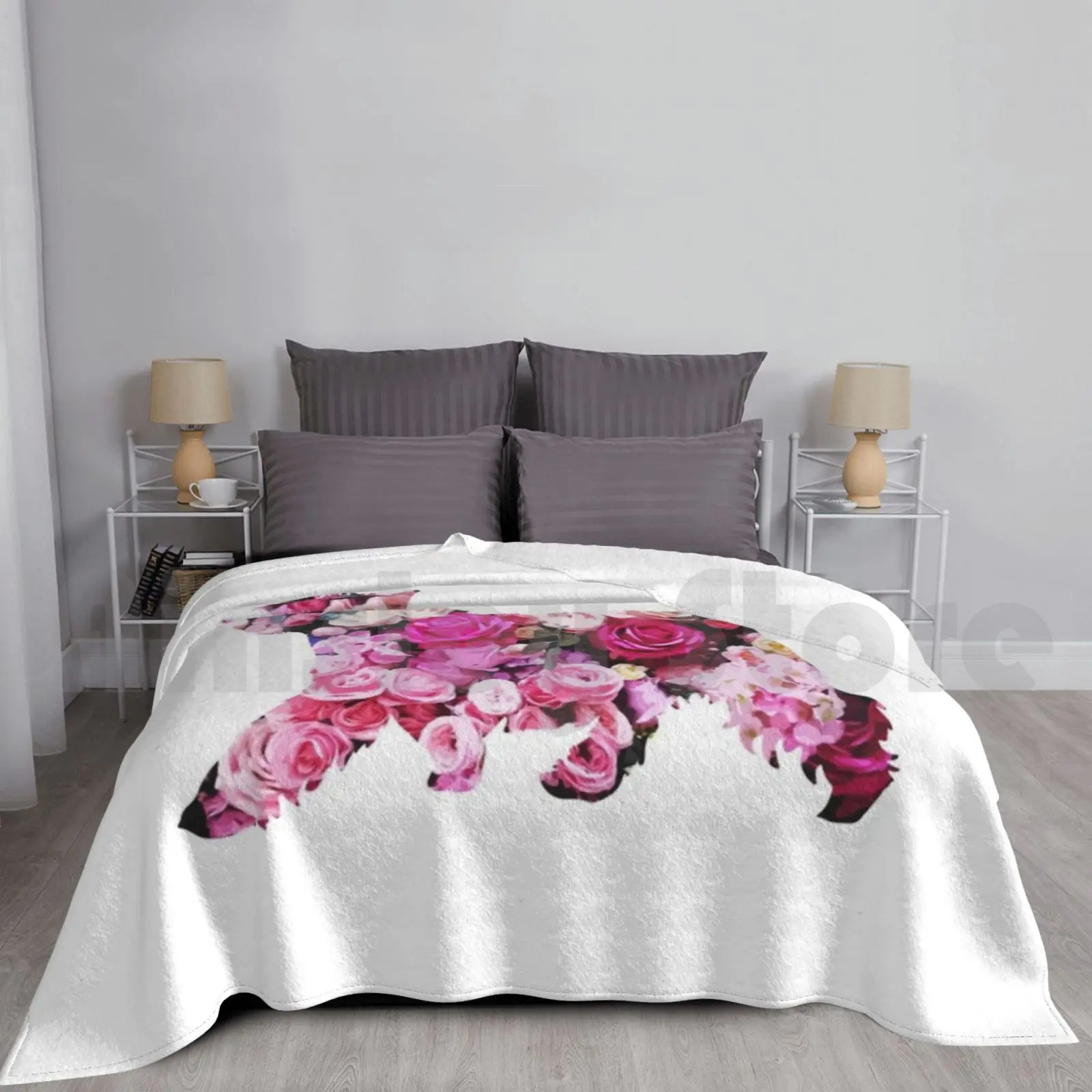 Manta con diseño de silueta floral Westie para sofá cama, viaje, Westie West Highland White Terrier, Cairn Terrier