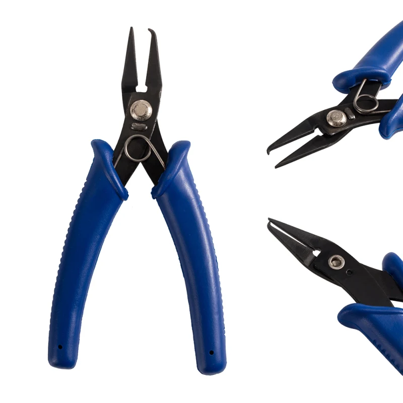 45# Steel Jewelry Pliers Side Cutting Pliers Polishing, MediumBlue 130x52x12mm