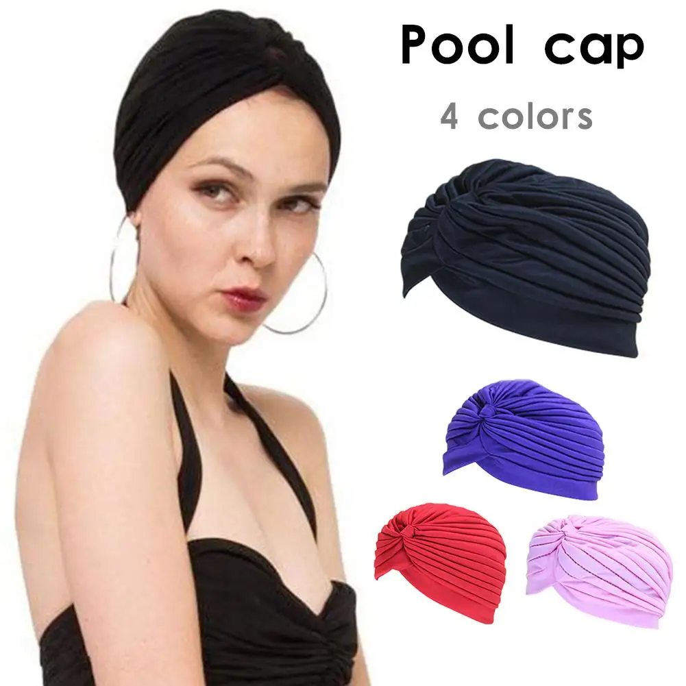 Swimming Cap Elastic Nylon Turban breathable Pool Bathing Hats For Outdoor Sports Yoga Elastic Polyeste Indian Turban Head scarf