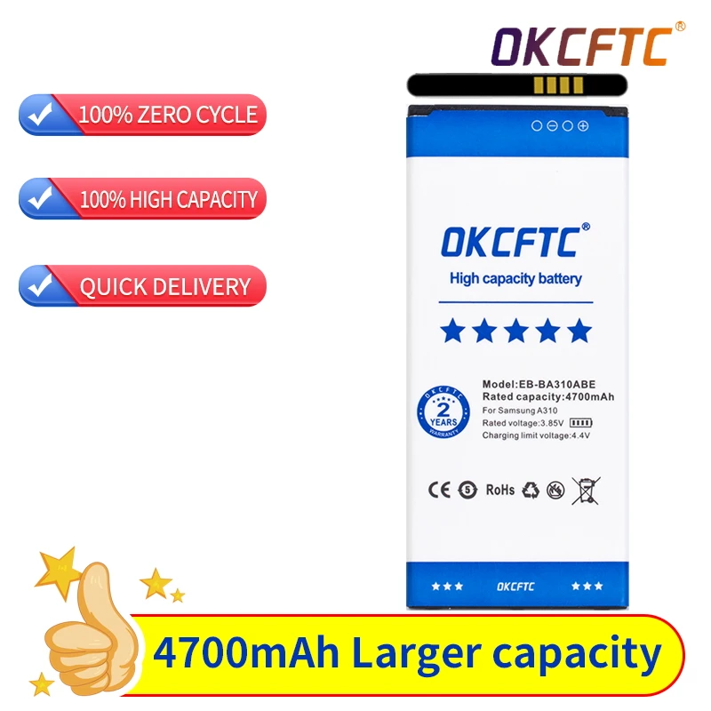 OKCFTC Original EB-BA310ABE 4700mAh battery For Samsung GALAXY A3 2016 Edition A310 A5310A A310F SM-A310F A310M A310Y +Tools