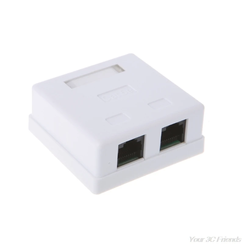 Caja de conexiones RJ45, conector de red CAT5e, Cable de extensión de escritorio de 2 puertos, J18 21, envío directo