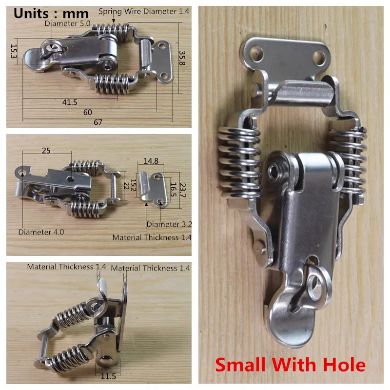 1pcs Iron Plated Nickel Spring Loaded Suitcase Chest Tool Box Locking Toggle Latch Hasp  Fastener Hardware Accessories