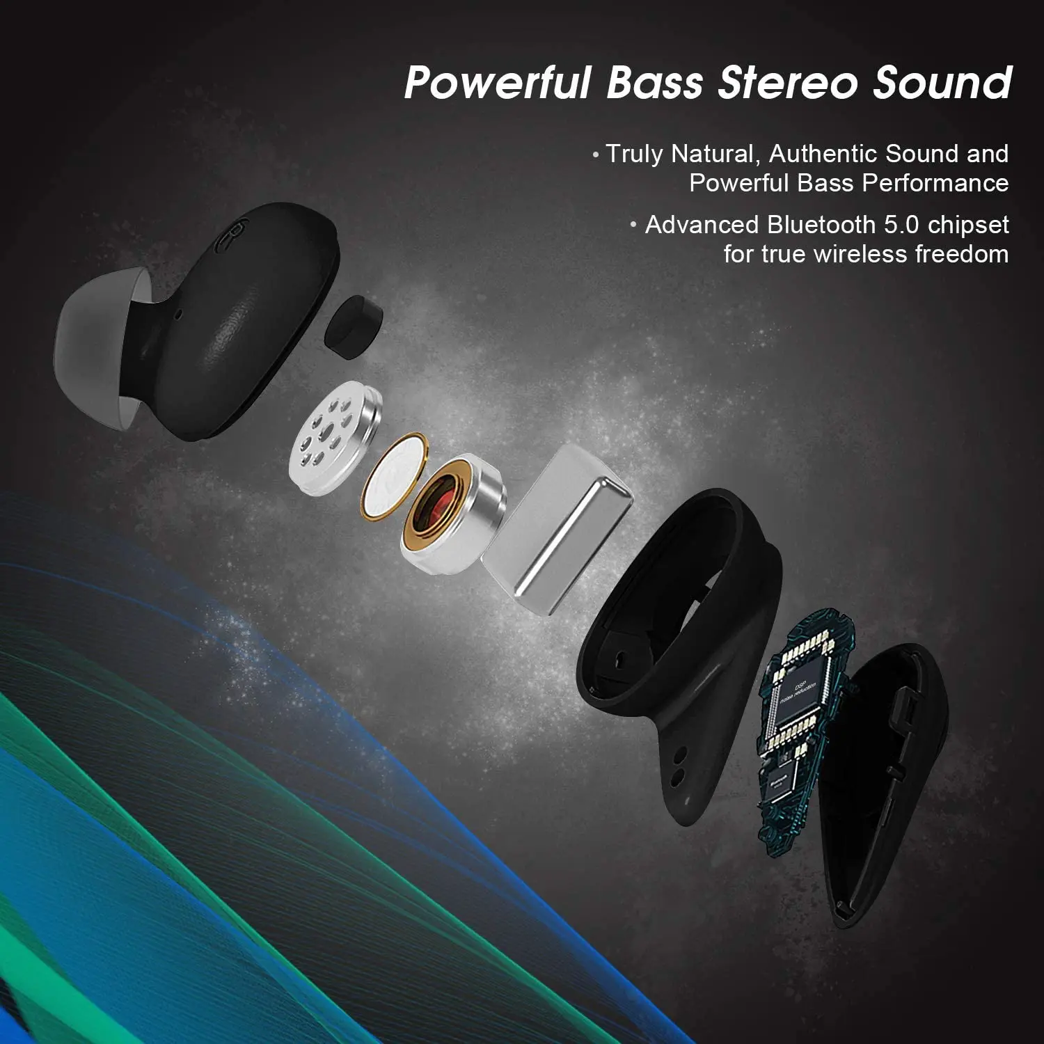 August EP810 Wireless Earbuds Bluetooth5.0 Touch Control with Type C Charging Box in-Ear Earphones with Microphone for Phone