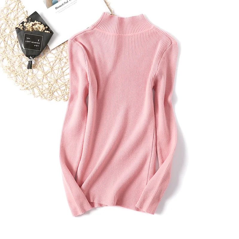 

RY Spring Autumn Tops Turtleneck Sweaters Primer shirt long sleeve full Korean Slim-fit tight Female Pullovers