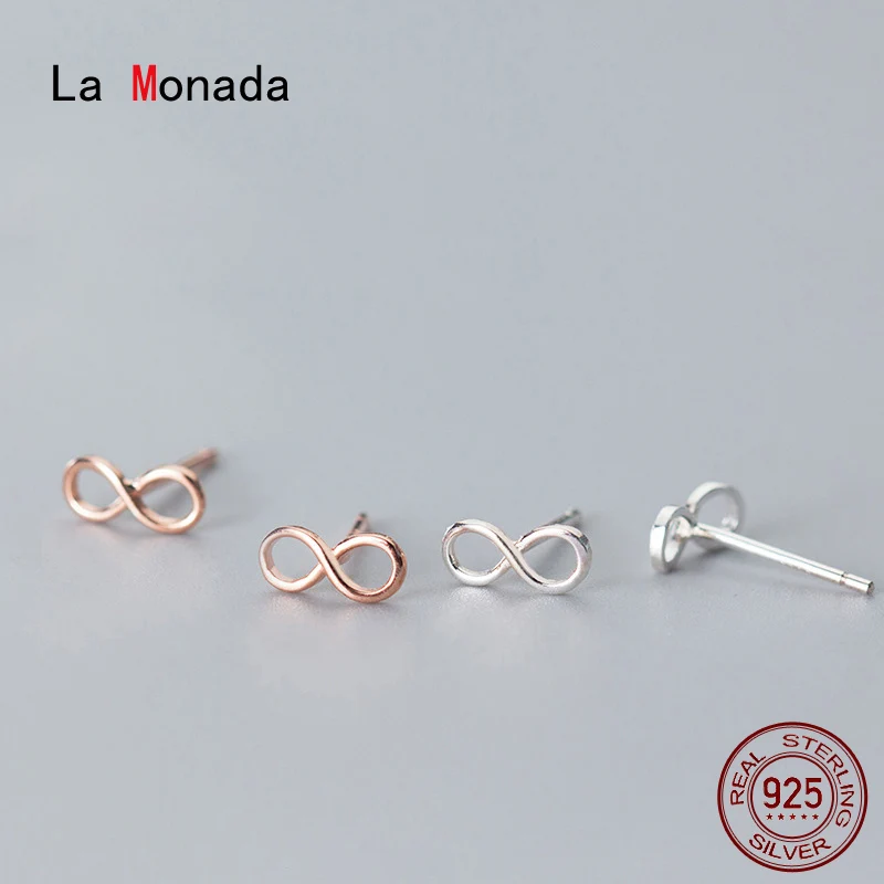La Monada Eight Korean Minimalist Women Earrings Silver 925 Stud Fine In Jewelry Silver 925 Stud Earrings For Women Gold