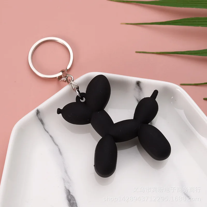 New Fashion Three-Dimensional Cute Balloon Dog Keychain Key Ring Creative Cartoon Mobile Phone Bag Car Pendant Fun Keychain