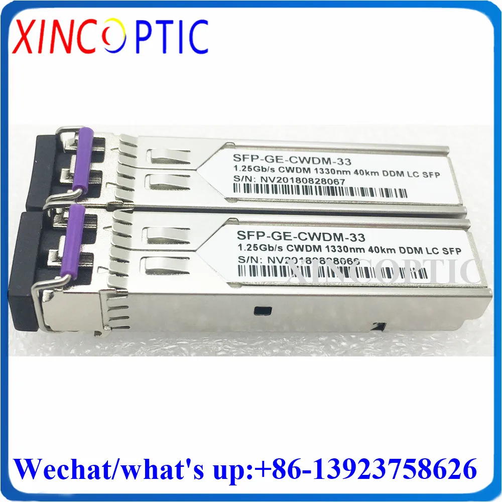 1000BASE Duplex LC 18 Wavelengths 1.25G 1270nm-1610nm 40km 1G Dual Connector CWDM SFP Fiber Transceiver