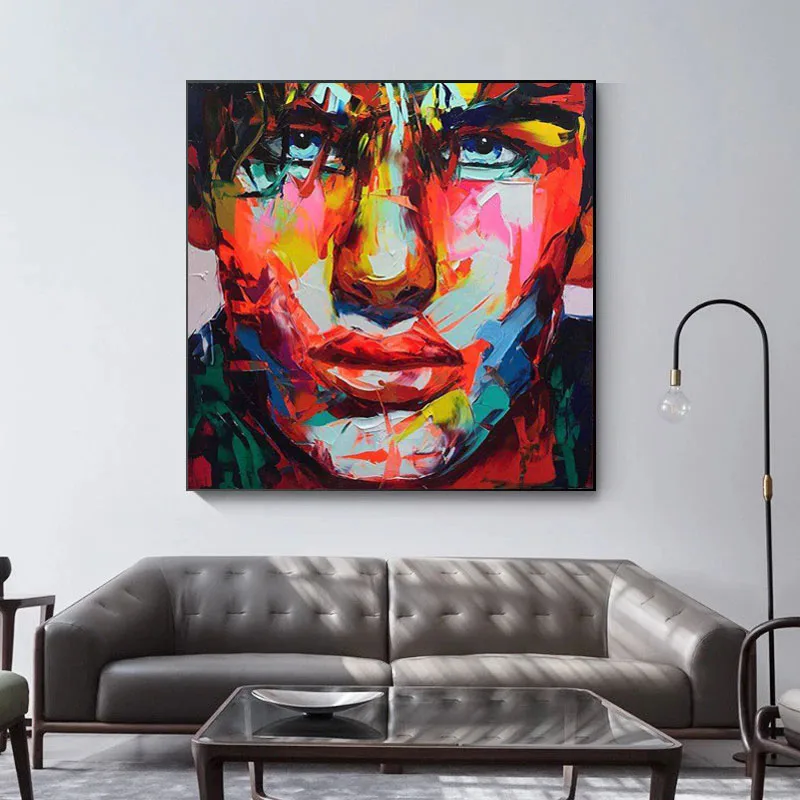 

Hand Painted Palette Knife Painting Portrait Palette Knife Face Oil Painting Impasto Figure On Canvas Francoise Nielly Cool Face