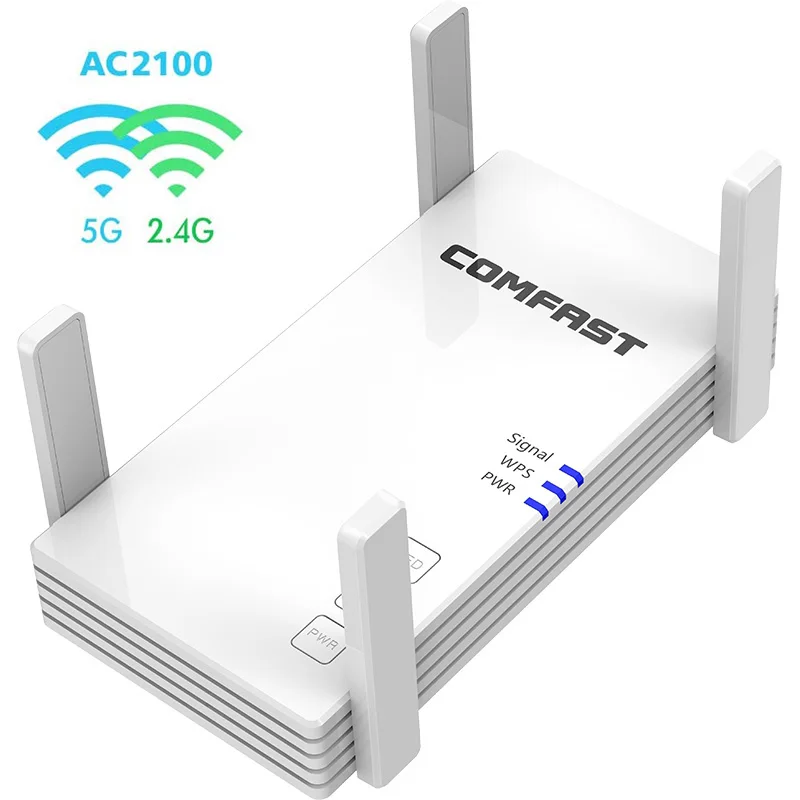 Comfast AC2100 Gigabit Dual-Band 2100Mbps Wireless Router Wifi Repeater Up to 1800 Sq.ft Coverage & 30 Devices 1G Ethernet Port