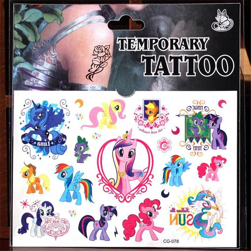 Calcomanías de dibujos animados de conejo, calcomanías de tatuajes temporales de 2 piezas, arte corporal, Flash, impermeable, pequeño caballo,