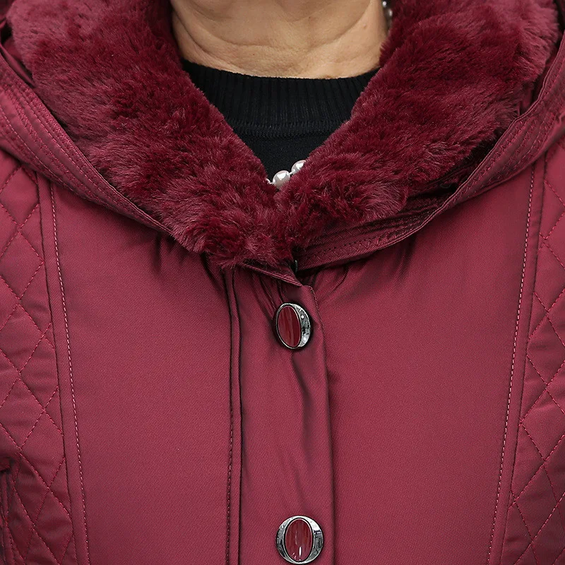 2022 nuovo piumino invernale Parka da donna anziano spesso caldo bianco piumino d'anatra cappotti collo di pelliccia madre Parka con cappuccio donna G678