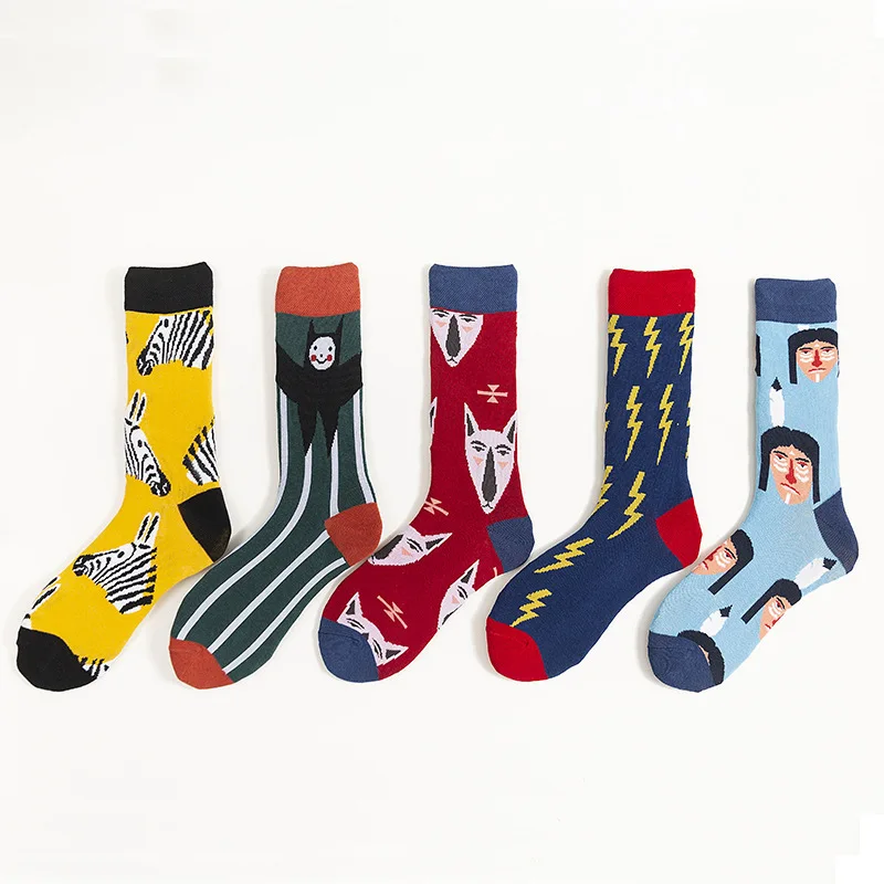 Hot Sales Cotton Funny Socks Women Zebra Animal Cartoon Pattern Unisex Socks Streetwear Novelty Warm Short Happy Women Men Sock