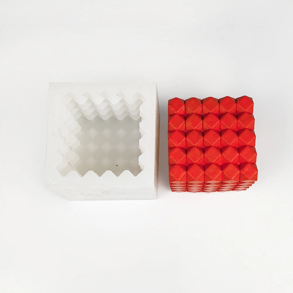 

3D Geometric Silicone Moulds, Wedding, Birthday Candle Mold, Cube Soap Molds, Clay Resin Moulds, LZ042 PRZY