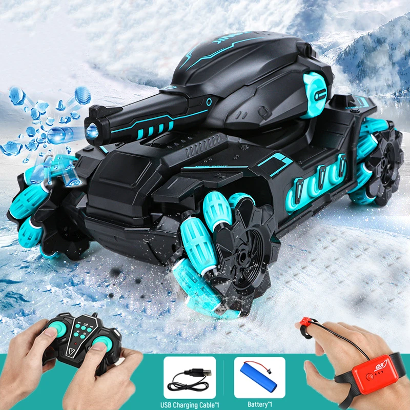 2.4G RC Car Toy 4WD Water Bomb Tank RC Toy Shooting Competitive Gesture Controlled Tank Remote Control Drift Car Kids Boy Toys