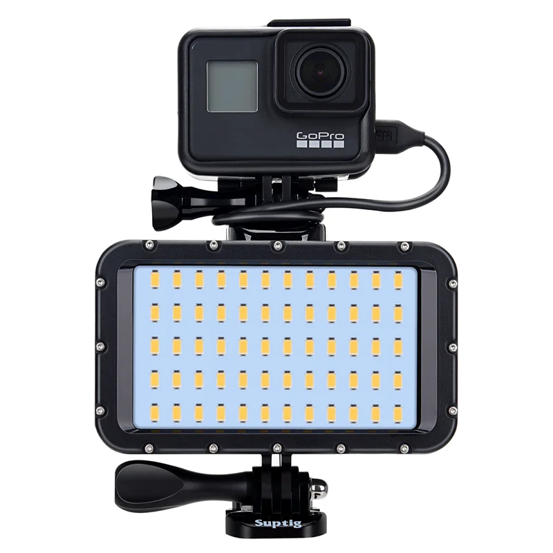 Napełnij lampkę Power Light Camera Diving wodoodporna lampa LED dla GoPro Hero 121109 7 8 6 5 Xiaomi Yi 4K Mijia Sjcam SJ8/10 H9R