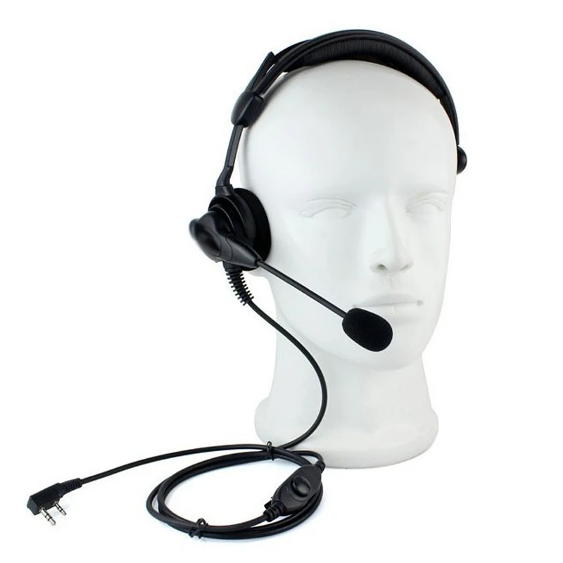 Zestaw bezprzewodowy mikrofonu Boom Walkie Talkie słuchawki z w linii PPT dla Baofeng 2 piny dwukierunkowe Radio UV-5R 888S WOUXUN TYT