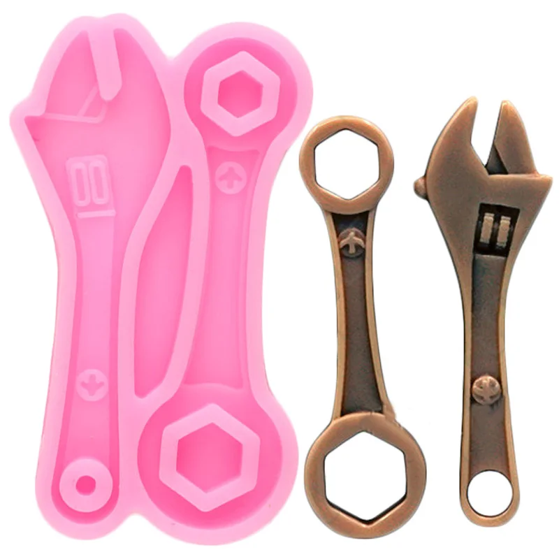 Repair Tools Spanner Silicone Mold Candy Clay Resin Molds Cupcake Topper Fondant Chocolate Mold DIY Baking Cake Decorating Tools