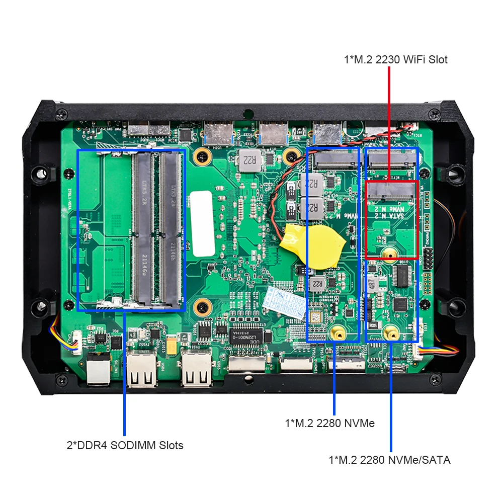 Topton-Mini PC portátil Nuc Intel Core i9 11900H i7 1165G7, ordenador de escritorio con doble Ram, M.2 NVMe SSD, 3x4K, pantalla para juegos, HTPC