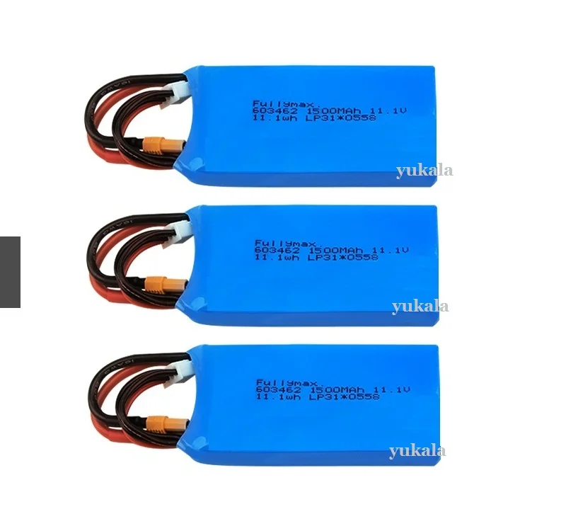 Batteria Lipo 1-5pcs 3S 11.1v 1500mAh per XK X450 FPV RC Drone pezzi di ricambio 11.1v 1000mah batteria ricaricabile Lipo XT30