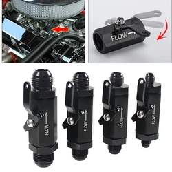 1Pcs AN6 AN8 AN10 AN12 Aluminum Inline Fuel Filter Shut Off Valve Cut Off /ON able Lever Black