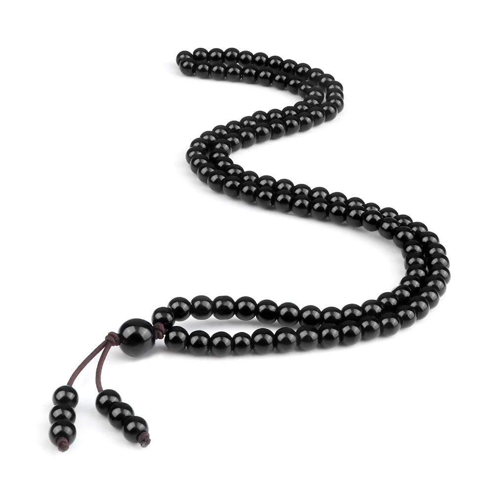 108 Mala Black White Onyx Stone Beads Bracelets & Necklace Men Natural Lava Stone Strech bracelets Women Charm Amazonite Jewelry