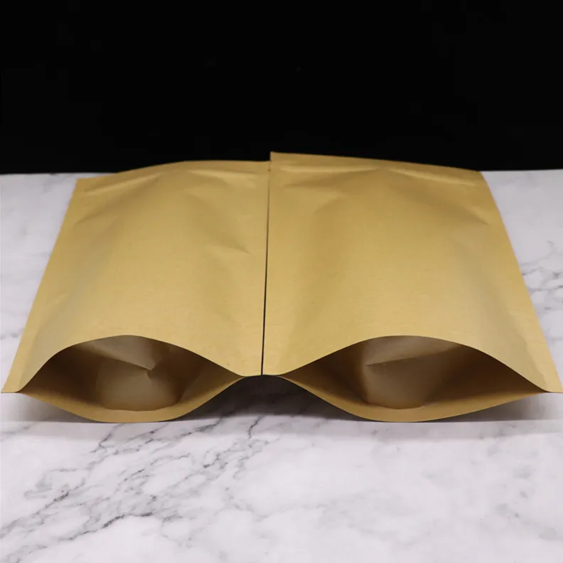 10Pcs/lotKraft Paper Bags Dried Food Fruit Tea packaging Pouches Coffee Seeds SweetsHigh Quality Sealing Zipper Stand up Gift B