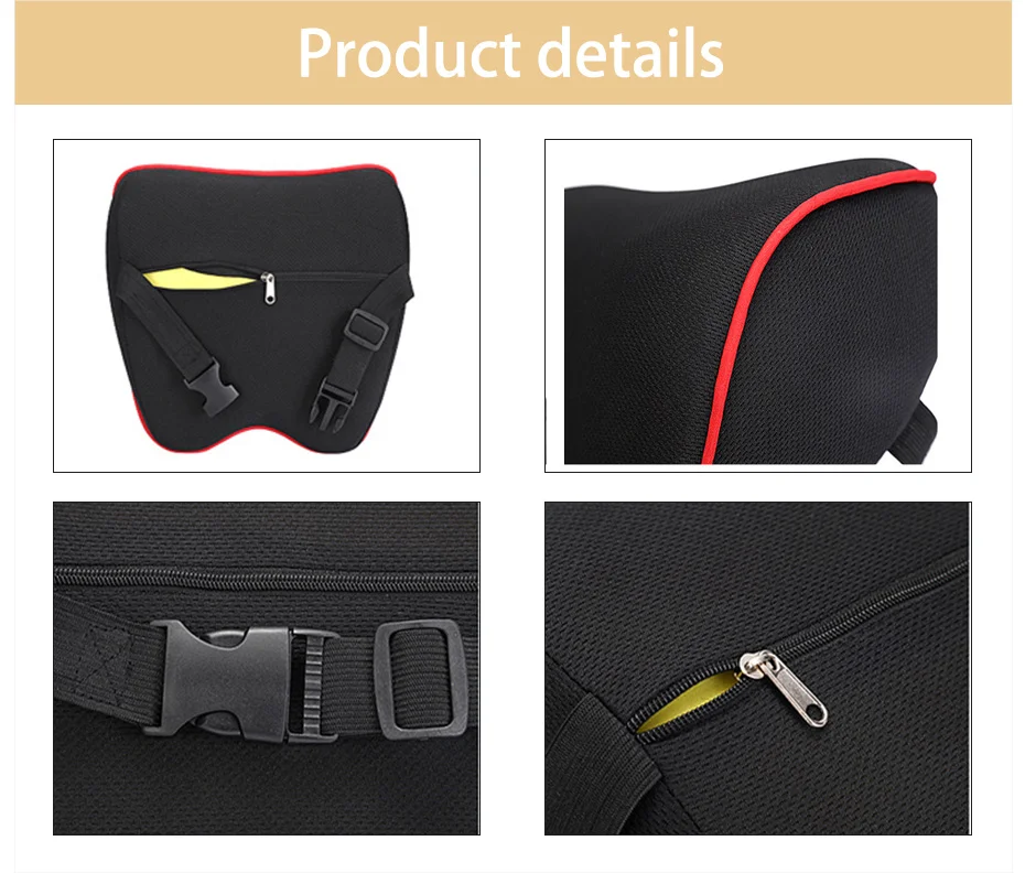 Memory Cotton Foam Auto Nacken kissen Kopfstütze für Auto kissen Lendenwirbel säule atmungsaktive Autos itz kissen Taillen stütze – Detail 5