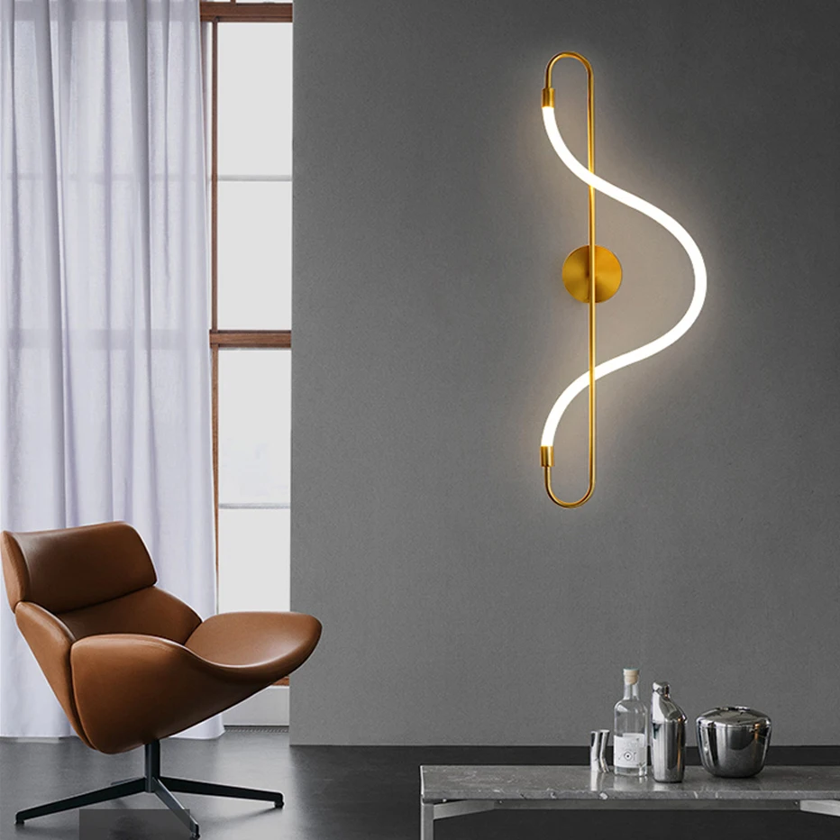 LED Postmodern Golden White Music Note Designer LED Lamp LED Light Wall lamp Wall Light Wall Sconce For Bedroom Corridor