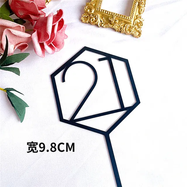 Neue 10/18/20 Zahl Alles Gute zum Geburtstag Kuchen Topper Gold Geburtstag Party Acryl Cupcake Topper Hochzeitstag Dessert Dekoration – Detail 31