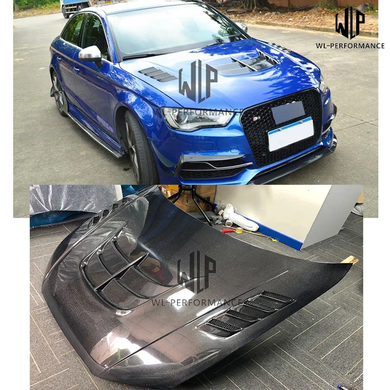 

A3 High Quality Carbon Fiber Front Engine Hood Bonnets Covers for Audi A3 S3 RS3 car body kit 13-UP