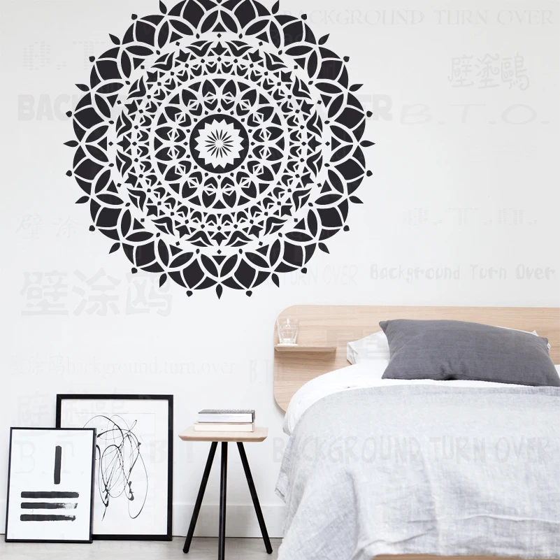 70cm - 110cm Stencil For Painting Big Mandala Extra Large Wall Flower Floor Template Round Vintage Templates Walls Brick S074