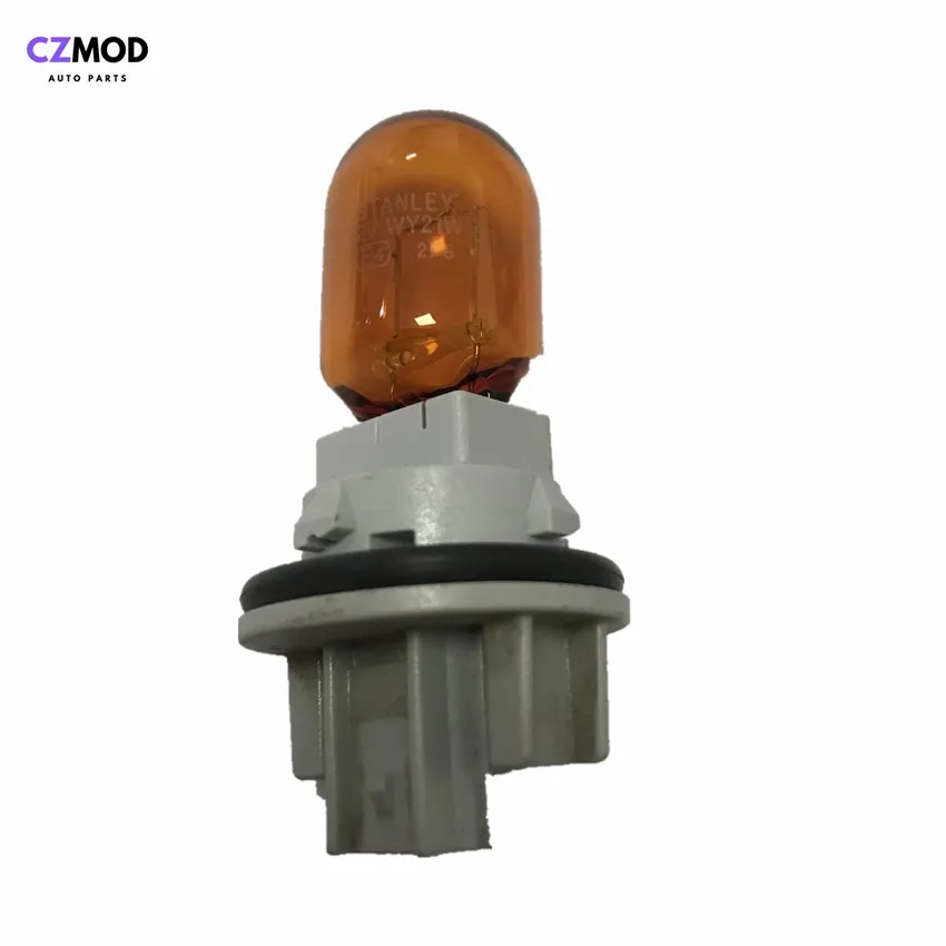 CZMOD Original WY21W 12V 21W Natural Amber Glass Halogen Lamp Headlight Turn Signal Holder&bulb Side Light Car Accessories