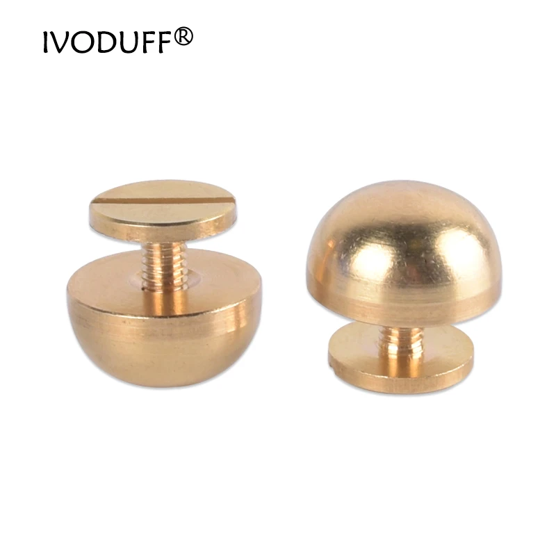 Round shape Solid Brass Material Bag Feet, 12mm Round Purse Feet Stud For Bag Making