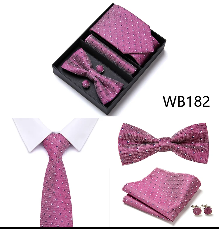 Krawatte für Männer, formelles Kleid, Smoking, Krawatte, Taschentuch, Fliege, Set, PlaisyParty, Bräutigam, Hochzeit, Schmetterling, Fliege in Box – Detail 19