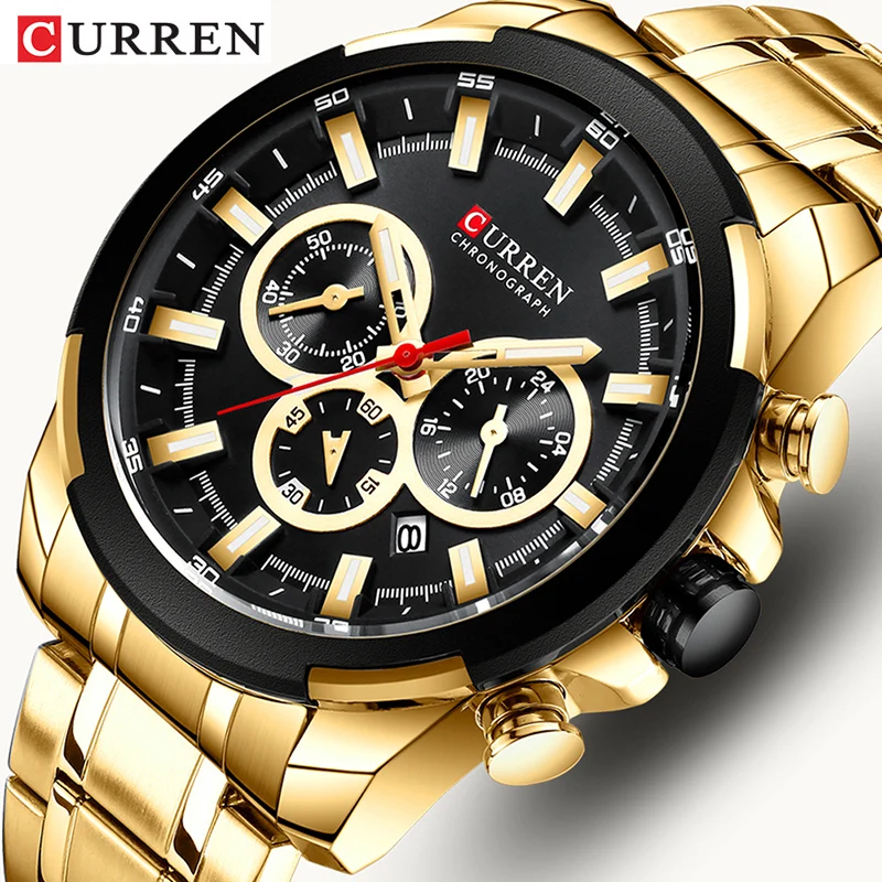 CURREN Fashion Mens Watches Brand Luxury WristWatch Quartz Clock Blue Watch Men Waterproof Sport Chronograph Relogio Masculino