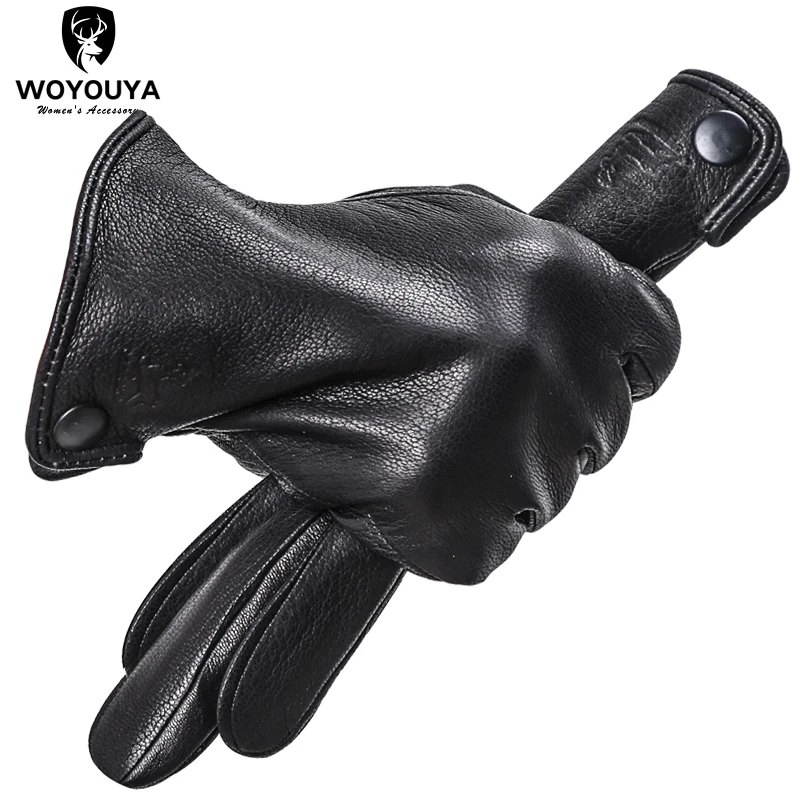 Fashion winter black touch gloves,sheepskin men\'s gloves,Keep warm gloves male winter,Brand men\'s leather gloves-8011N