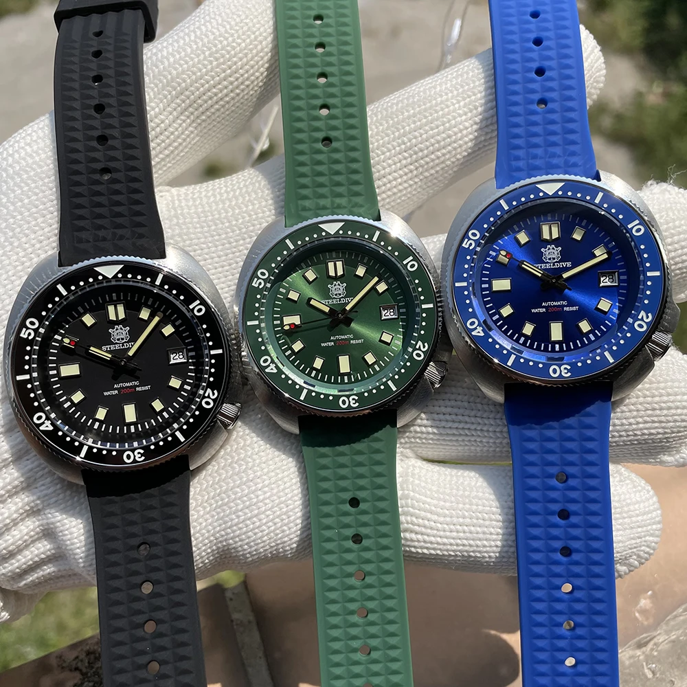 Steeldive Brand SD1970 Tuna Dive Watch 200m Waterproof Sapphire Crystal NH35 Automatic Mechanical Stainless Steel Men's Watch